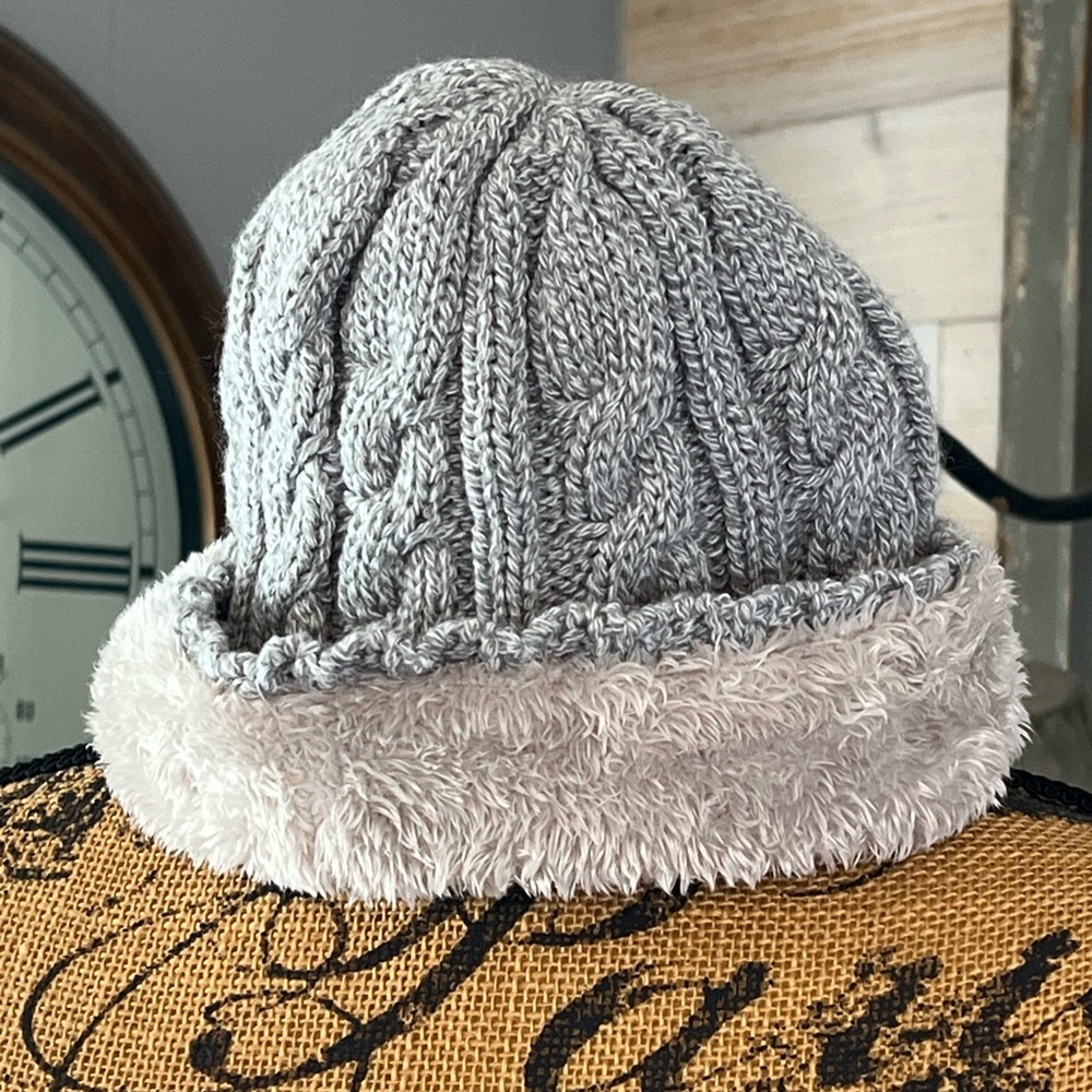 Cozy Gray Knit Women's Hat
